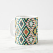 Mug Diamond Geometric Pattern in Earth Tones (Devant gauche)