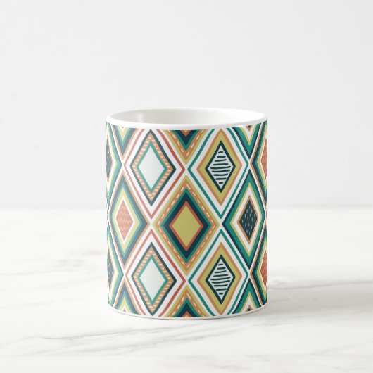 Mug Diamond Geometric Pattern in Earth Tones (Centre)