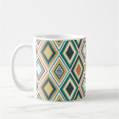 Mug Diamond Geometric Pattern in Earth Tones (Gauche)
