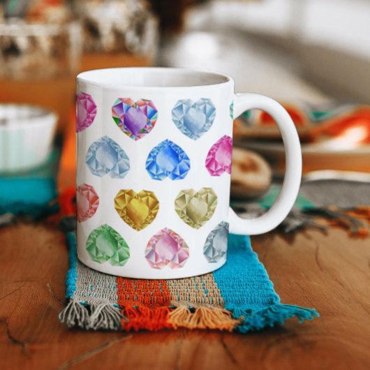 Mug Diamond Heart Aquarelle Motif mignon Pastel Girly