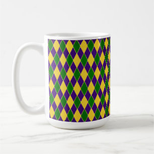 MUG DIAMOND MARDI GRAS VERT PURPLE JAUNE