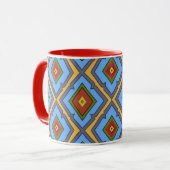 Mug Diamond Pattern Blue Red Yellow Green  (Devant gauche)