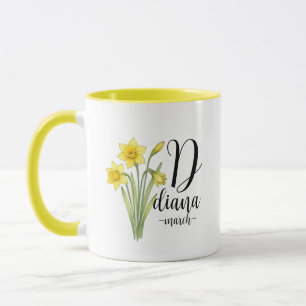 Mug Diana – Fleur de naissance de mars Jonquille, Joli