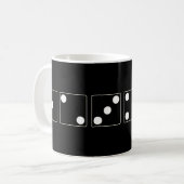 Mug DICE numéros de pips blanc + votre backgr. & idées (Devant gauche)
