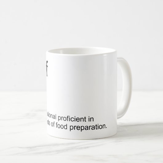 Mug Dictionnaire de définition CHEF de la conception d (Devant droit)