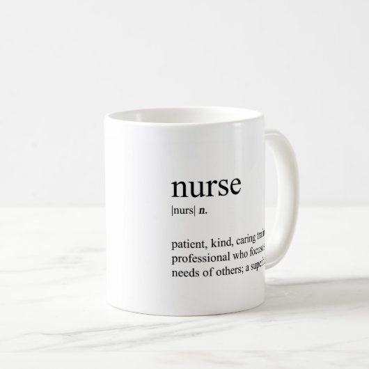 Mug Dictionnaire de définition d'infirmière (Devant droit)