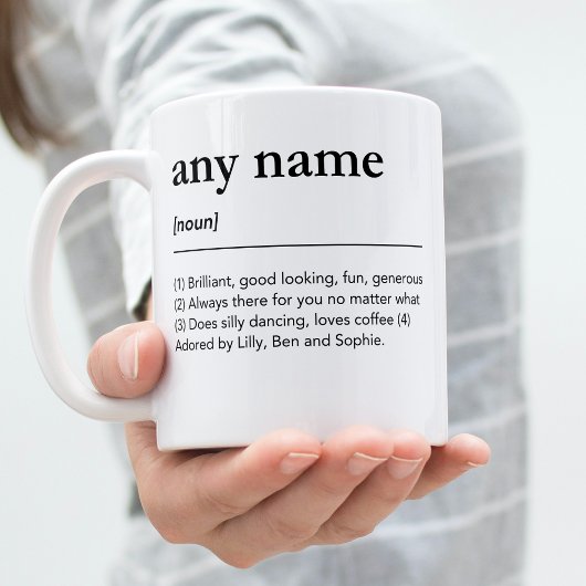 Mug Dictionnaire personnalisé de définition de nom