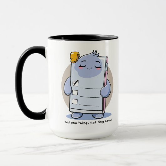 Mug Did One Thing Retiring Now – Funny Burnout Humor (Gauche)