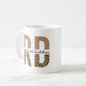Mug Diététiste enregistrée Cheetah imprimer Dons RD (Devant gauche)