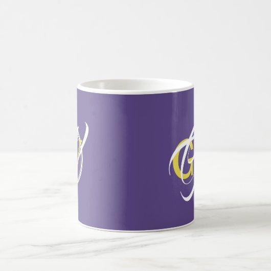 Mug DIEU A LE DERNIER DIT Écriture Monogramme Violet (Centre)