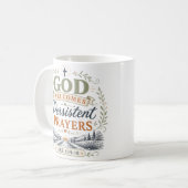 Mug Dieu accueille les prières persistantes Citation c (Devant gauche)