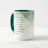 Mug Dieu avec vous jamais seul Fleurs Inspirationnelle (Devant gauche)