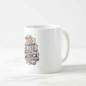 Mug Dieu Bénisse l'Amérique Conception Vectorielle Pat (Devant droit)