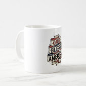 Mug Dieu Bénisse l'Amérique Conception Vectorielle Pat (Devant gauche)