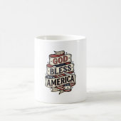 Mug Dieu Bénisse l'Amérique Conception Vectorielle Pat (Centre)