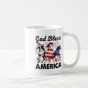 Mug Dieu bénisse l'Amérique Indépendance Cheval du Jou