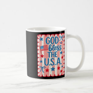 Mug Dieu bénisse l'Amérique Rétro Drapeau Usa Chrétien