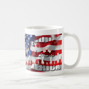 Mug Dieu bénisse les soldats américains et le patrioti