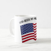 Mug DIEU BÉNISSE MA FEMME MILITAIRE avec drapeau améri (Devant gauche)