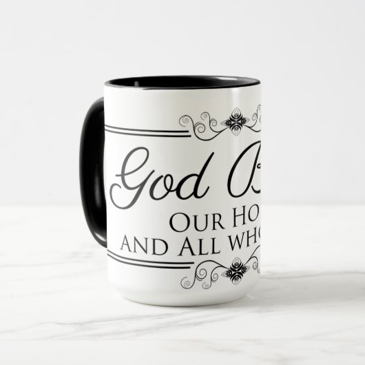 Mug Dieu bénisse notre maison (Devant gauche)