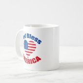 Mug Dieu bénit l'Amérique mignon patriotique chrétien (Devant gauche)