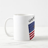 Mug DIEU BLESS AMERICA avec croix robuste et drapeau U (Gauche)