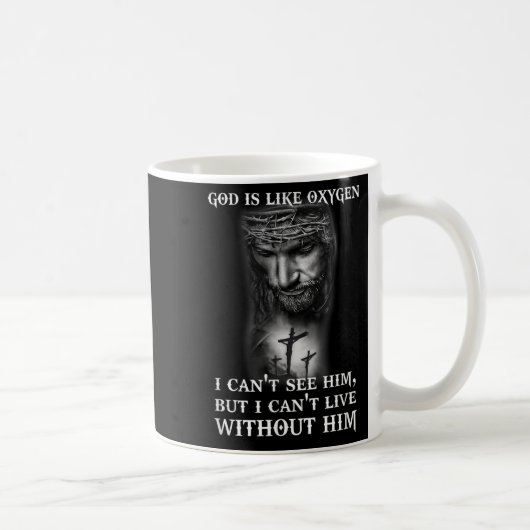 Mug Dieu comme l'oxygène Je ne peux pas vivre sans lui (Droite)