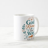 Mug Dieu connaît le chemin Citation de l'Écriture du m (Devant droit)