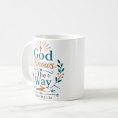 Mug Dieu connaît le chemin Citation de l'Écriture du m (Devant gauche)