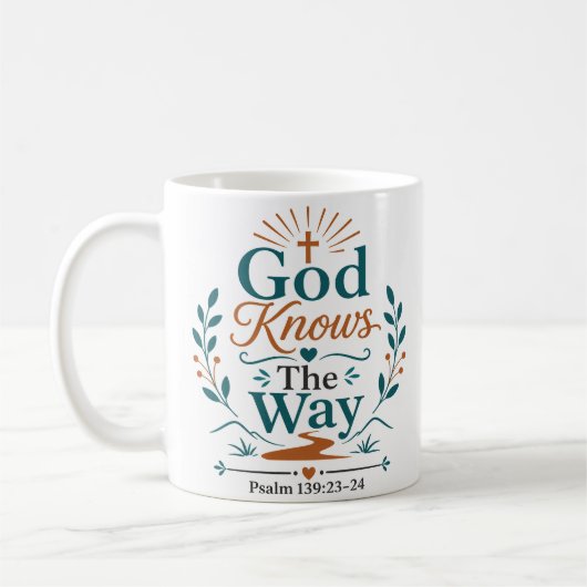 Mug Dieu connaît le chemin Citation de l'Écriture du m (Gauche)