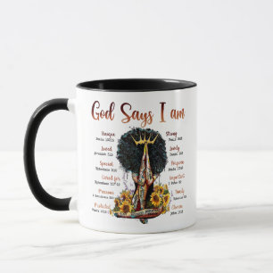Mug Dieu dit que je suis Black Christian Femmes Melani