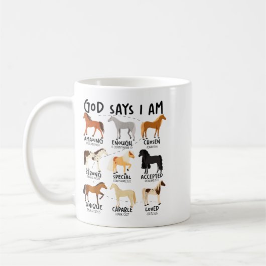 Mug Dieu Dit Que Je Suis Cheval Chrétienne Femmes Fill (Gauche)