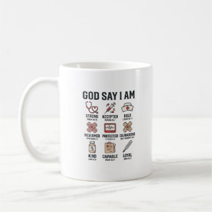 Mug Dieu dit que je suis infirmière de foi design vint