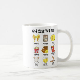 Mug Dieu dit que vous êtes joueur Softll Cross chrétie