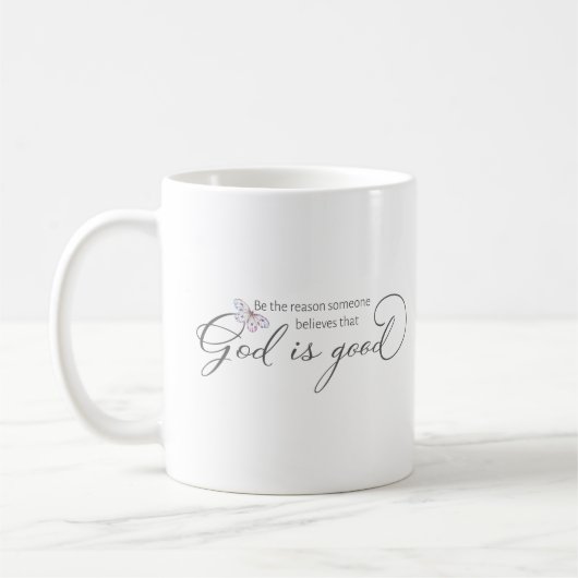 Mug Dieu est bon papillon pourpre (Gauche)