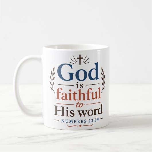 Mug Dieu Est Fidèle À Sa Parole Citation De Verset Bib (Gauche)