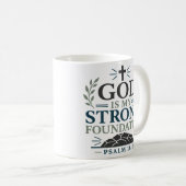 Mug Dieu est ma base solide Citation de foi (Devant droit)