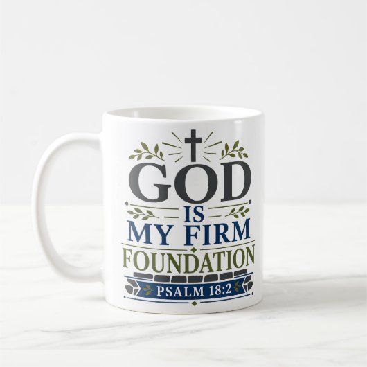 Mug Dieu est ma base solide Quotidien dévotionnel de f (Gauche)