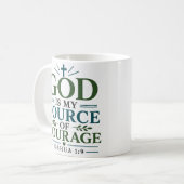 Mug Dieu est ma source de courage Citation chrétienne (Devant gauche)