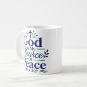 Mug Dieu Est Ma Source De Paix Citation Matinale De Dé (Devant gauche)