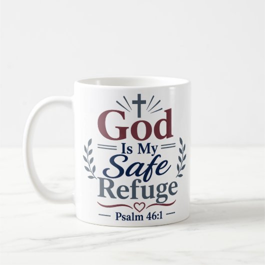 Mug Dieu est mon refuge sûr Conception de réconfort ch (Gauche)