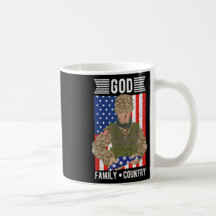 Mug Dieu Famille Pays Américain US Drapeau Soldat Memo