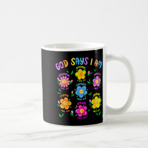 Mug Dieu floral dit que je suis verset biblique chréti