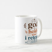 Mug Dieu garde ce que je libère Écriture chrétienne (Devant droit)