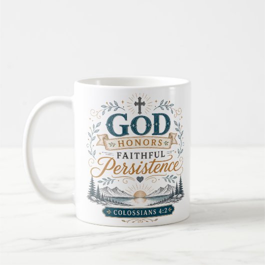 Mug Dieu Honore La Persévérance Fidèle Citation Chréti (Gauche)