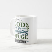 Mug Dieu Mon Refuge Éternel Verset Encourageant (Devant gauche)