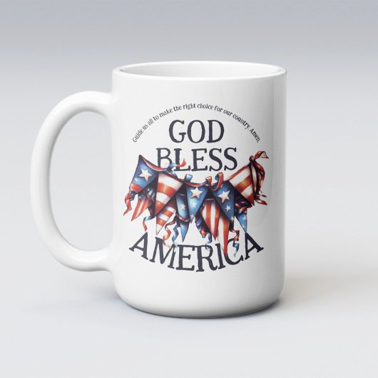 Mug Dieu patriotique bénit l'Amérique électeurs Prière