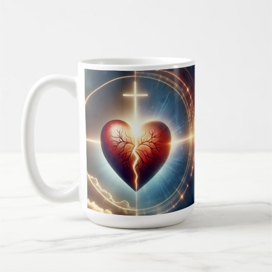 Mug Dieu Peut Guérir Un Coeur Brisé (Gauche)