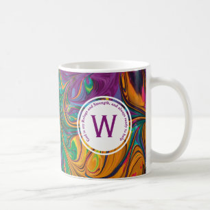 Mug DIEU RÉFUGE FORCE MONogramme Abstrait URPLE