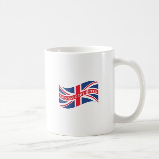 Mug Dieu sauve la reine avec Union Jack (Droite)